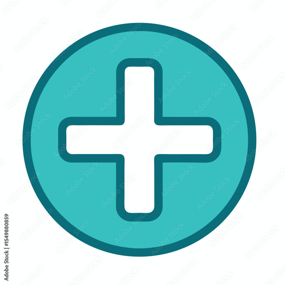 Fototapeta premium Add New Vector Icon – Flat Style Plus Sign for Mobile Apps and Web Interfaces