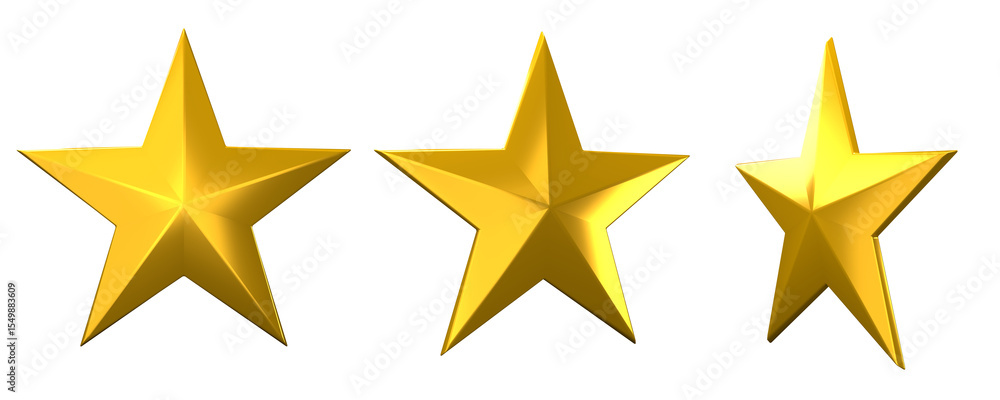 Three Golden Five-Pointed Stars Achievement Success Excellence Recognition Awards 3d Illustration Three Golden Five-Pointed Stars Achievement Success Excellence Recognition Awards 3d Illustration
