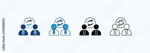 Interpersonal Icon Set Multiple Style Collection
