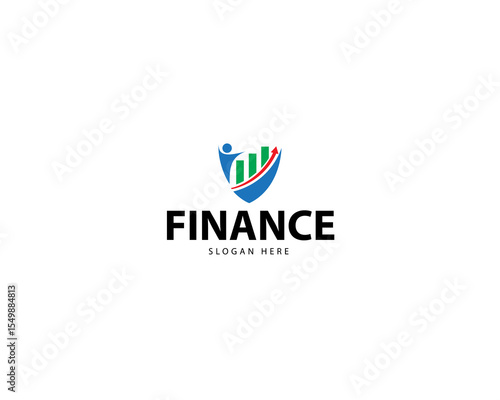 finance logo design concept creative growth arrow marketing shield wave industry