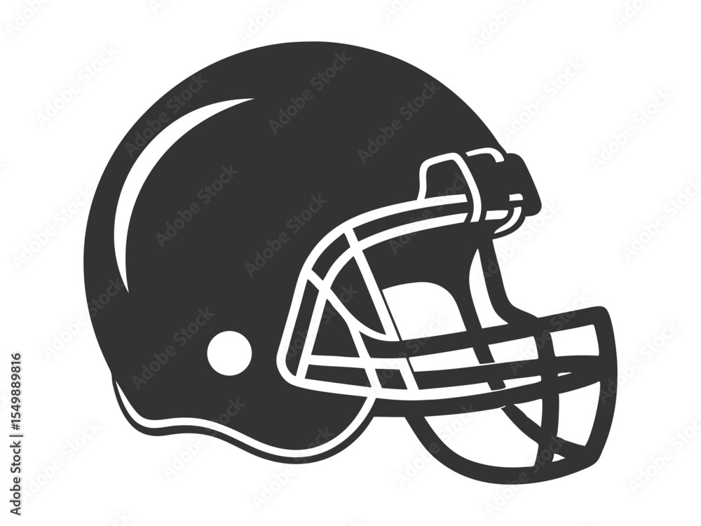 Naklejka premium American Football Helmet Silhouette Vector, football helmet flat icon, Helmets black Clip art design