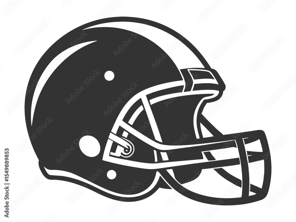 Fototapeta premium American Football Helmet Silhouette Vector, football helmet flat icon, Helmets black Clip art design