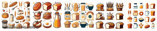 Vector set image of bread