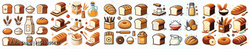 Vector set image of bread