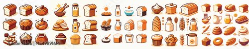 Vector set image of bread