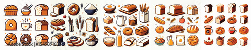 Vector set image of bread