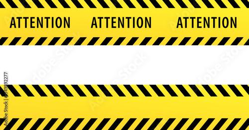 Warning tapes set for construction and crime. Vector illustaration