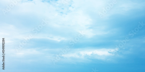 Abstract watercolor blue background. watercolor painting, blue sky overcast above the clouds in horizontal view, beautiful cloudscape for white natural canvas image 