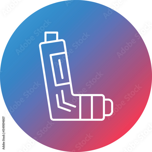 Inhaler Line Gradient Circle Background Icon