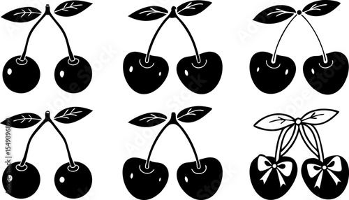cherries with ribbon and bow in hand drawn coquett (1).eps