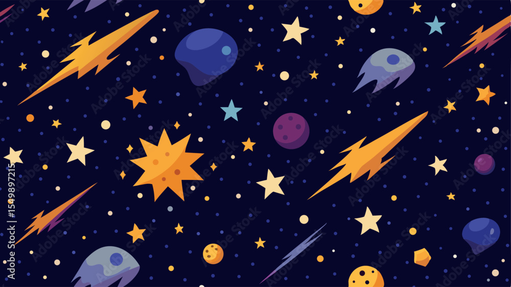 Fototapeta premium seamless pattern with stars and moon background template vector 