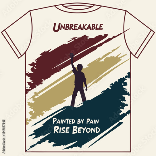 Fearless child raising hand inspirational graphic design