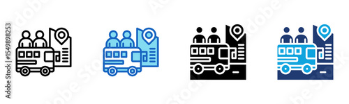 Sightseeing Tour icon Multi Style Vector Illustration