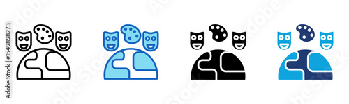 Cultural Experience icon Multi Style Vector Illustration