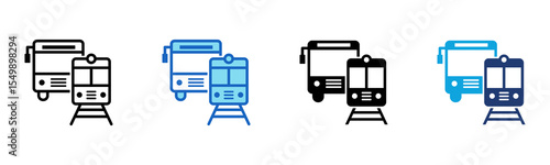 Public Transport icon Multi Style Vector Illustration
