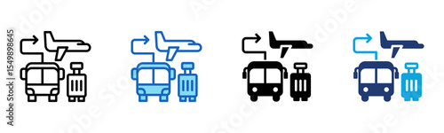 Airport Transfer icon Multi Style Vector Illustration