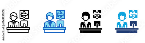 Travel Assistance icon Multi Style Vector Illustration