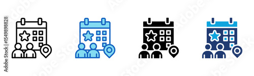 Local Events icon Multi Style Vector Illustration