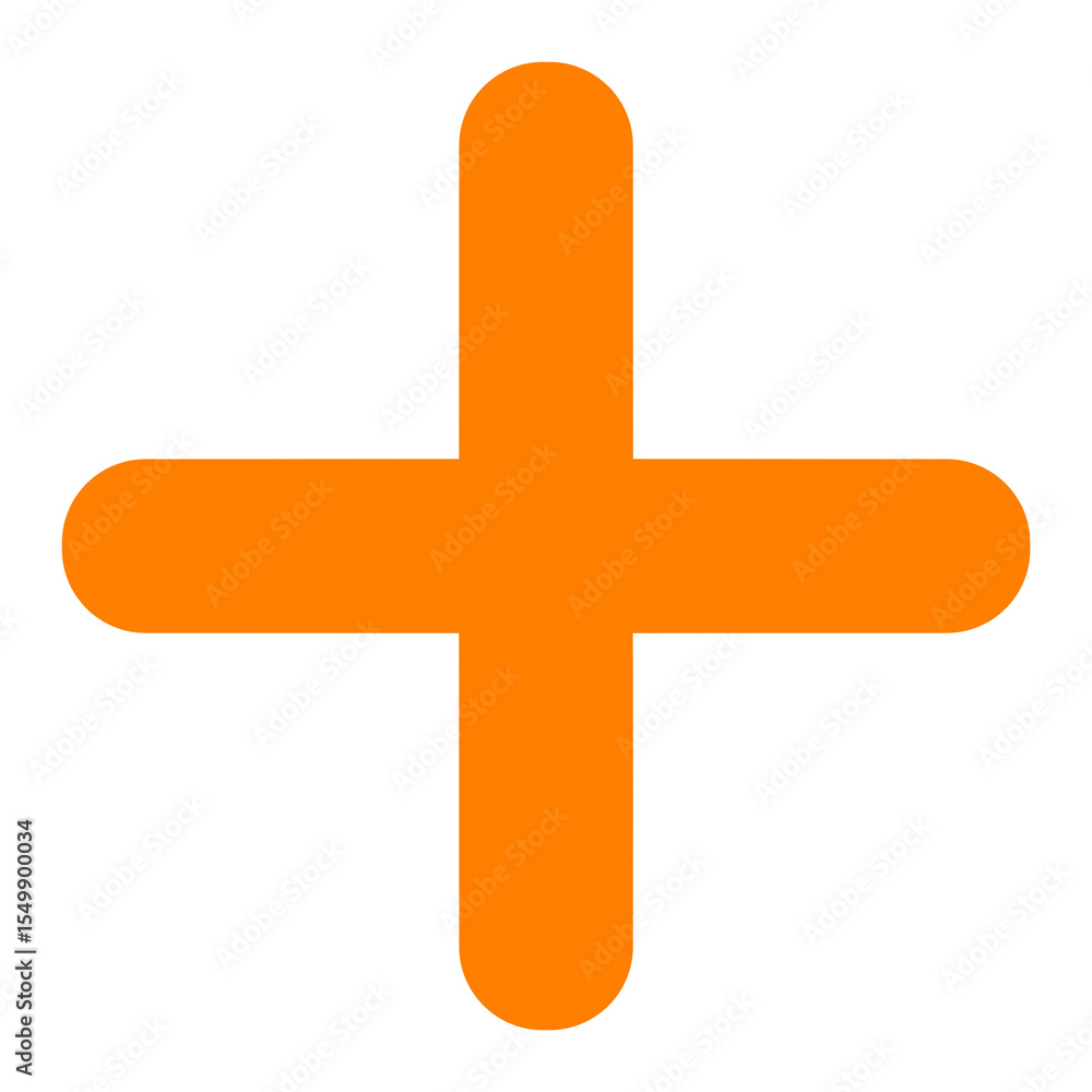 Obraz premium round edge orange plus symbol