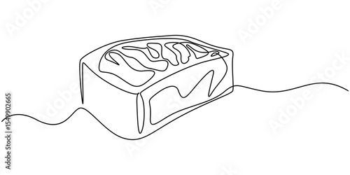 Continuous one line drawing of meat veal, pork, beef, veal steak grill bbq concept in silhouette on a white background, Meat Single Line Icon, Meat product, steak continuous line drawing set. One line