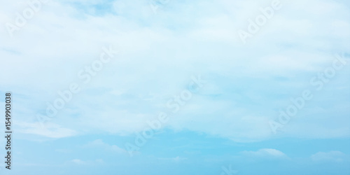 Abstract watercolor blue background. watercolor painting, blue sky overcast above the clouds in horizontal view, beautiful cloudscape for white natural canvas image 