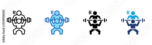 Personal Trainer icon Multi Style Vector Illustration