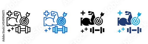 Fitness Goal icon Multi Style Vector Illustration
