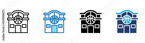 Sports Centre icon Multi Style Vector Illustration