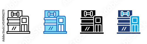 Fitness Center icon Multi Style Vector Illustration