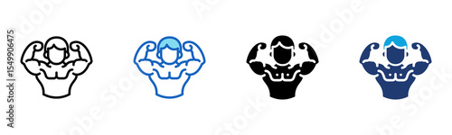 Bodybuilding icon Multi Style Vector Illustration