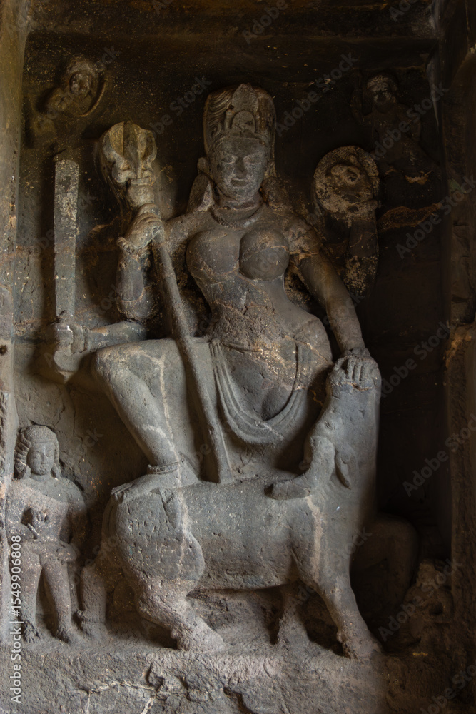 Goddess Sculpture in Ancient Stone Cave Temple Goddess Sculpture in Ancient Stone Cave Temple