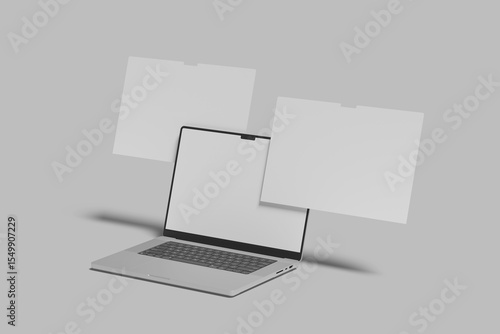 Laptop Screen Website blank Mock Up	