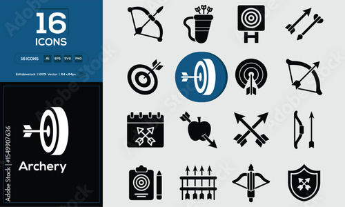 Archery Set of high-quality icons that are suitable for Archery. And change your next projects with minimalist icon design, perfect for websites, mobile apps, books, social media