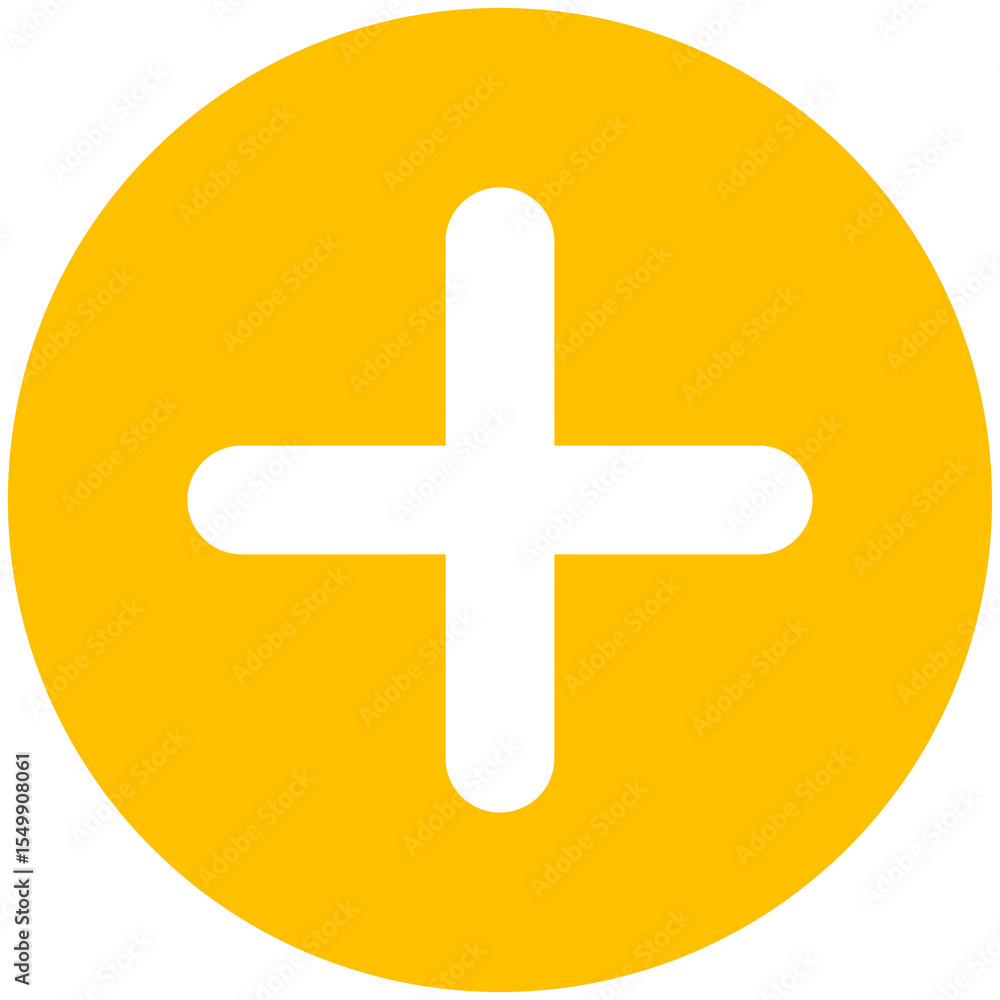 Obraz premium round back yellow plus symbol