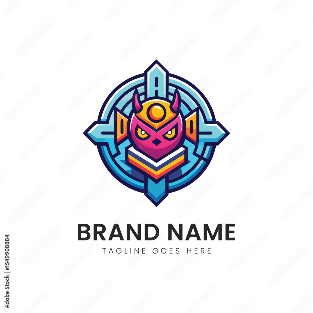 A vibrant logo featuring a stylized creature with horns, combining shades of pink, blue, and yellow, suitable for gaming or tech branding. A vibrant logo featuring a stylized creature with horns, combining shades of pink, blue, and yellow, suitable for gaming or tech branding.