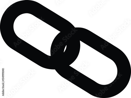 Chain link silhouette, metal chain silhouette vector, chain link black icon , chain symbol