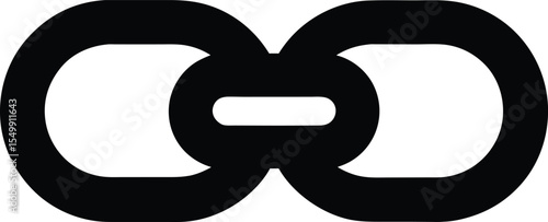 Chain link silhouette, metal chain silhouette vector, chain link black icon , chain symbol