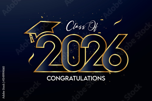 Class of 2026 Text for graduation design, high school or college graduate	