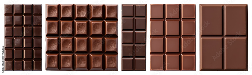 Obraz premium PNG Assorted chocolate bars variety, element set on transparent background