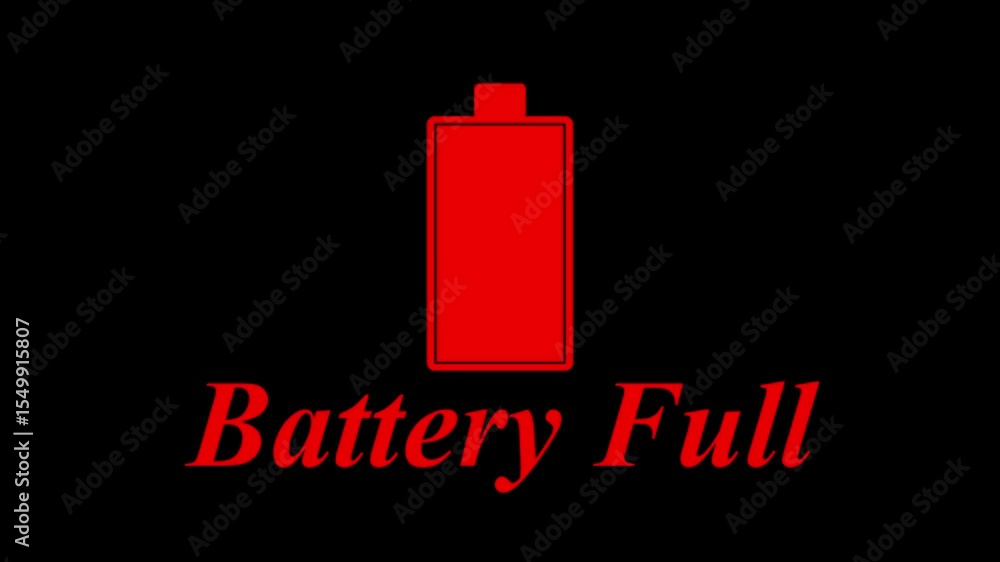 Simple Battery Indicator Animation Fully Charged Battery Icon with Full Charge animation on the black background. Simple Battery Indicator Animation Fully Charged Battery Icon with Full Charge animation on the black background.