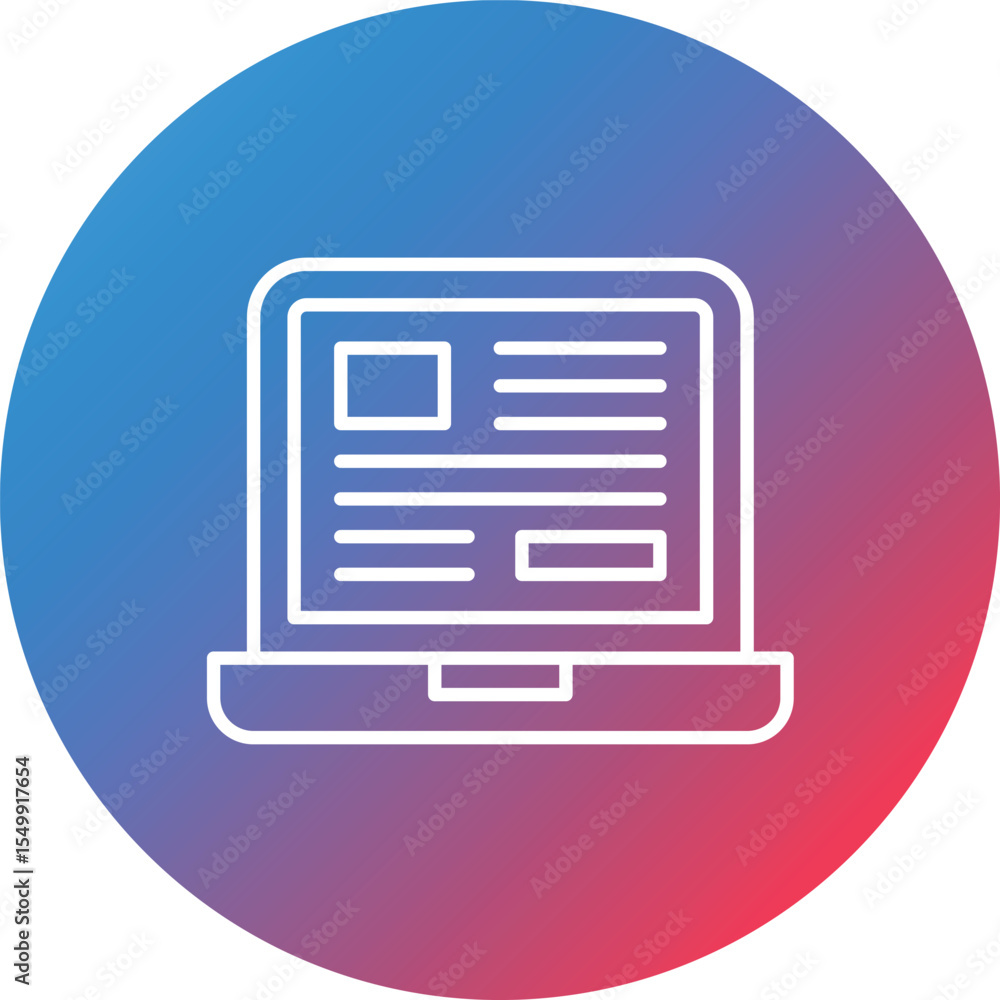 Laptop Line Gradient Circle Background Icon Laptop Line Gradient Circle Background Icon