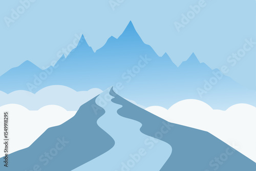 winter mountain landscape with snow