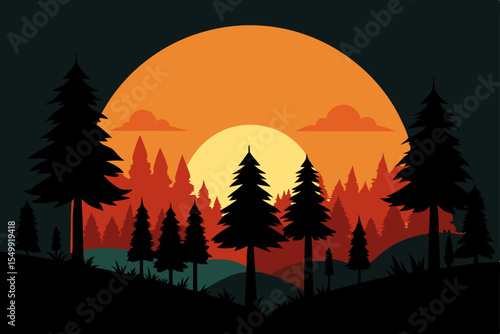 sunset in the mountains