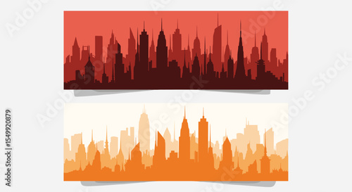 The Silhouette Of A City With High Buildings Represents Urban Development And Growth Rate