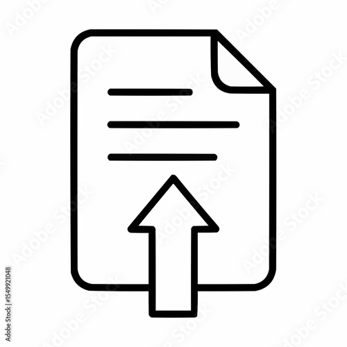 Up arrow piercing document. Value-add representation