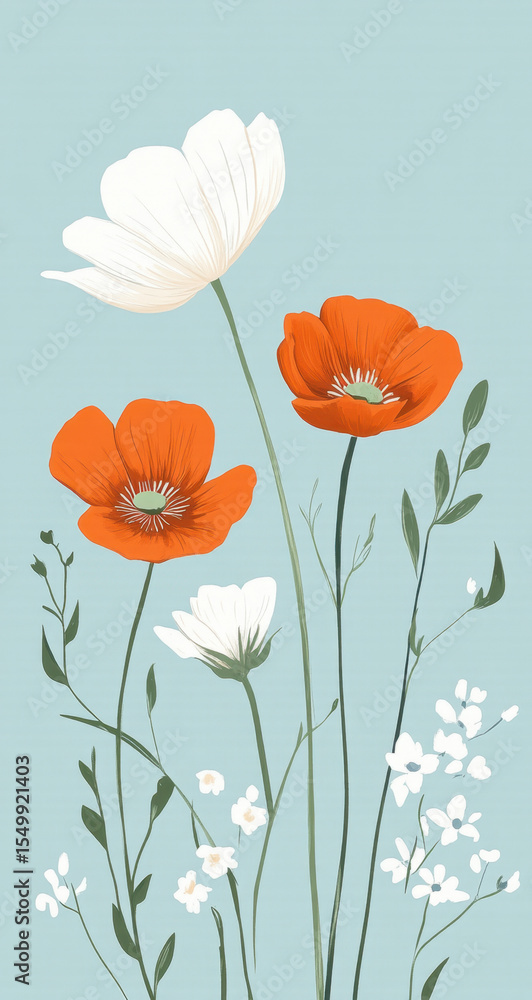 Naklejka premium Delicate Floral Arrangement in Pastel Tones