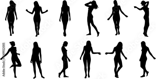Nude woman silhouettes vector
