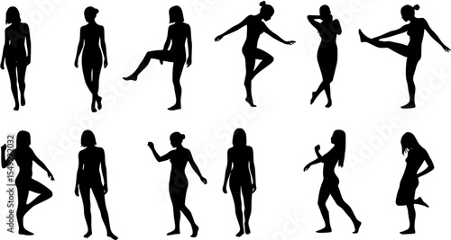 Nude woman silhouettes vector
