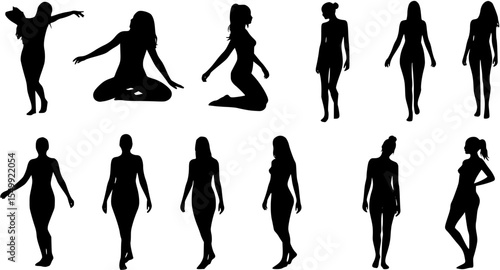 Nude woman silhouettes vector
