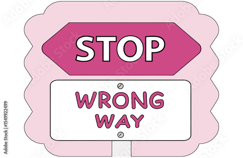 pink label with a text